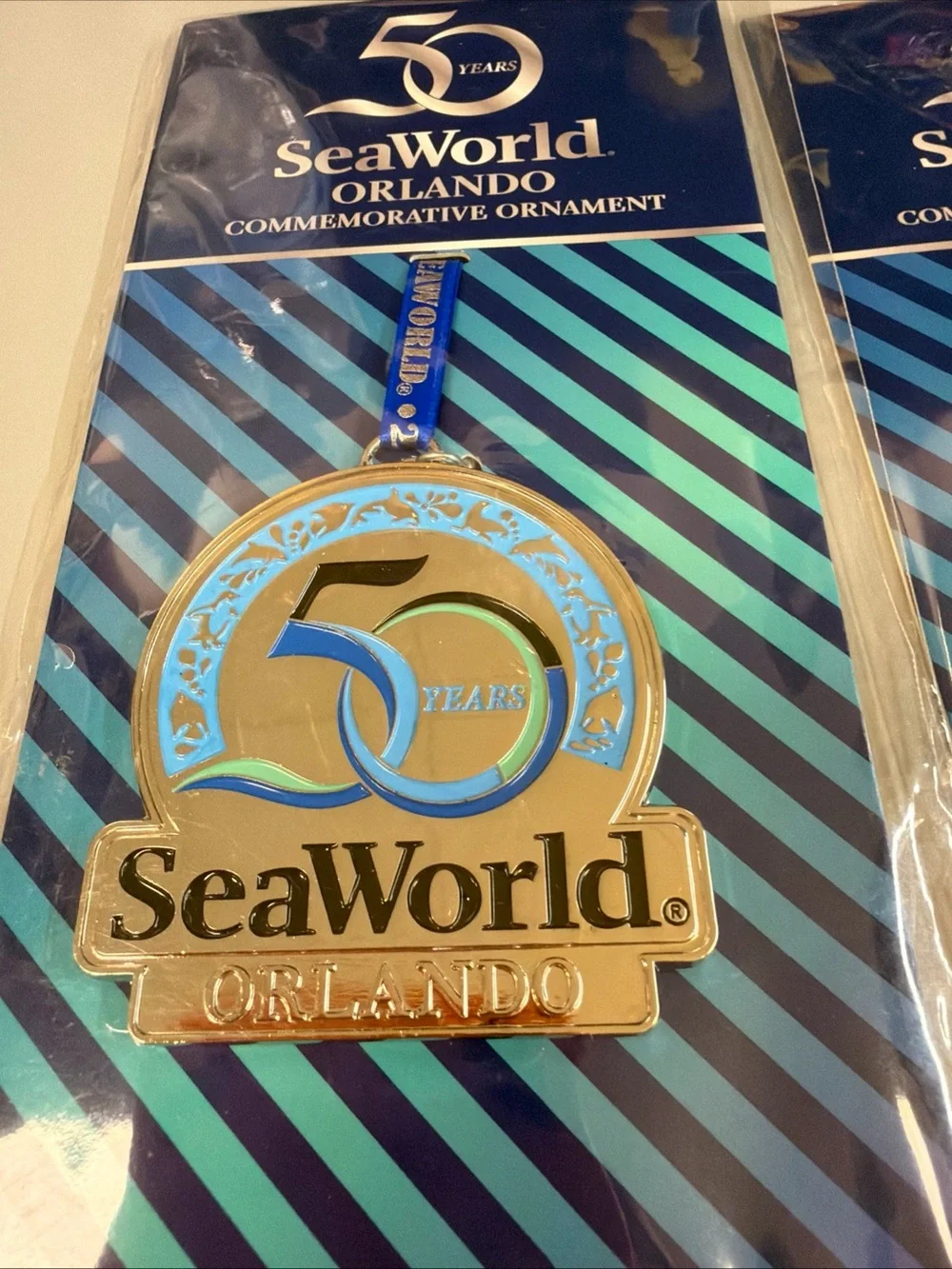2023 Sea World Orlando 50th Anniversary Metal Commemorative Ornament